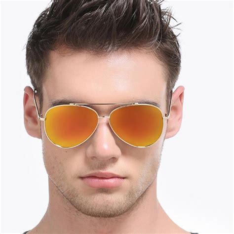 Buy Personalized Polarized Light Men Aviator Eyewear Classic Retro Simple Metal Frame Sunglasses