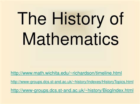 Ppt The History Of Mathematics Powerpoint Presentation Free Download