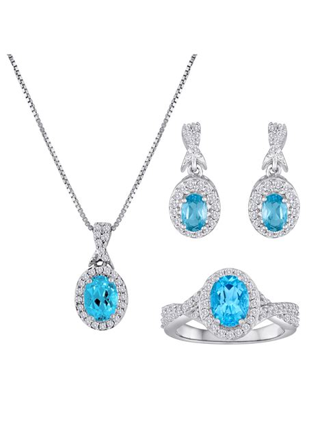 New Blue Topaz Jewelry Set T Ring 7 Latest Styles