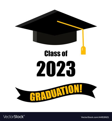 Class Off 2023 Education Concept Graduation Cap Vector Image