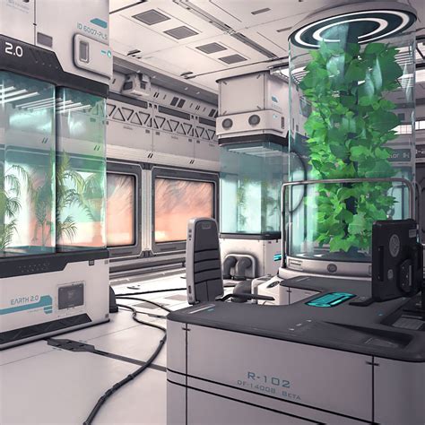 3D Sci Fi Laboratory 03 CGTrader Spaceship Interior Futuristic