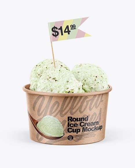 kraft pistachio ice cream cup packaging mockups  box mockups psd inscribe mag