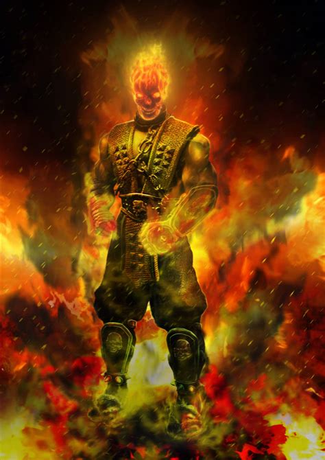 Fan Art Mortal Kombat Scorpion In The Netherrealm By Ifrit Hellfire On