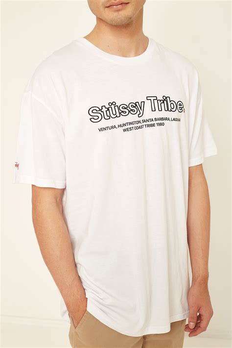 West coast customs shirt :: STUSSY SS TEE WEST COAST TRIBE T-SHIRT WHITE AUST SELLER