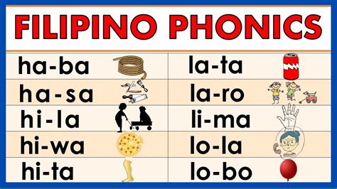 Filipino Phonics Pagpapantig Ng Salita Ha He Hi Ho Hu La Le Li The