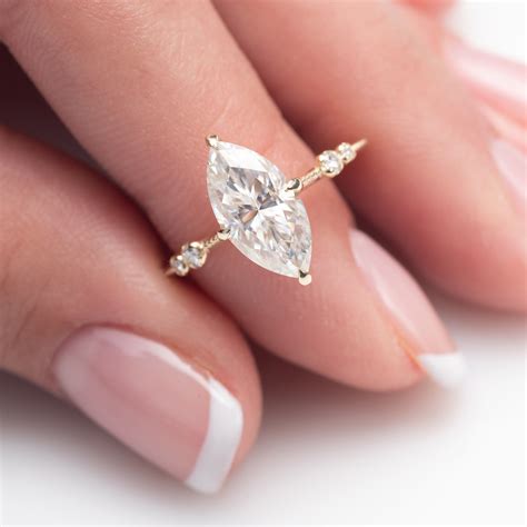 Cute Engagement Rings Engagement Rings Marquise Moissanite Engagement Ring Stunning