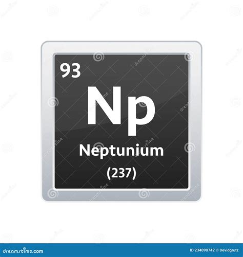 Neptunium Symbol Chemical Element Of The Periodic Table Stock Vector