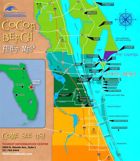 Cocoa Beach Map Florida Beach Map