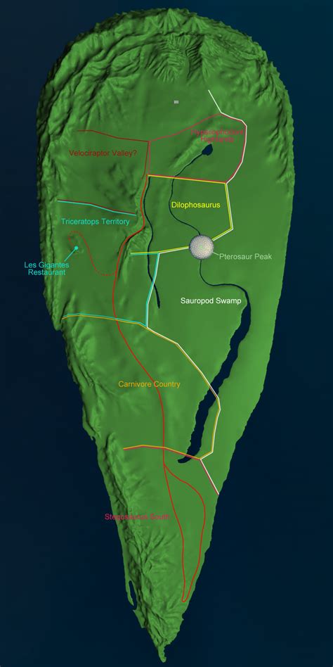 Isla Nublar Map From Jurassic Park Novel Wip By Cristian Milia On