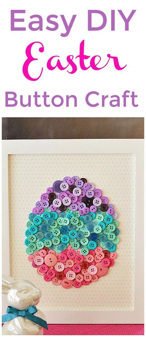 Diy Easter Button Craft With Free Template This Pretty Framed Diy