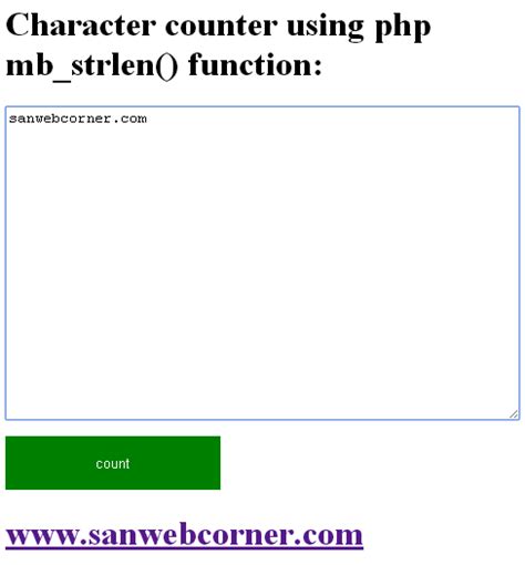 Simple Character Counter using php