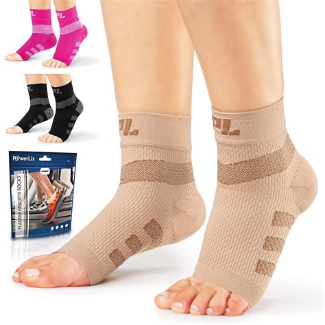 Powerlix Plantar Fasciitis Socks For Neuropathy Pair For Women And Men