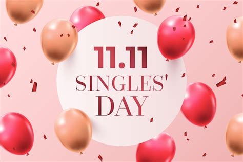 Premium Vector Singles Day With Balloons Design