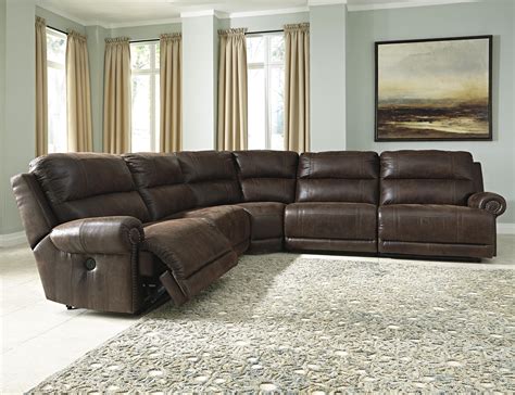Signature Design By Ashley Luttrell 5 Piece Faux Leather Reclining