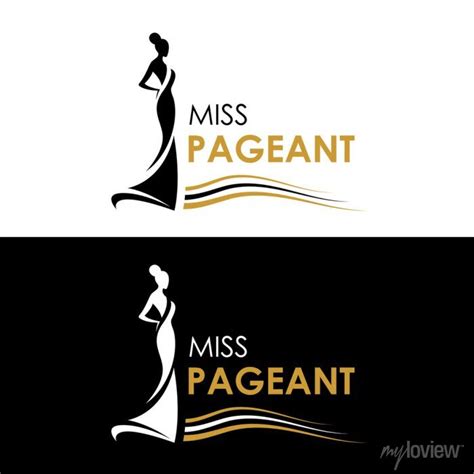 Miss Pageant Logo Black And Yellow Gold The Beauty Queen Pageant