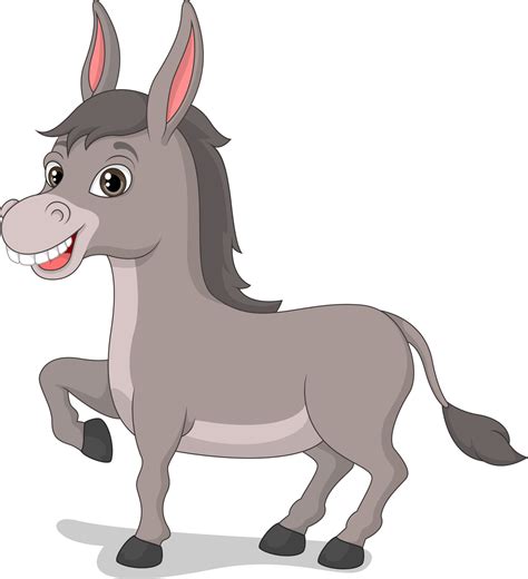 Cartoon Happy Donkey On White Background 4991902 Vector Art At Vecteezy