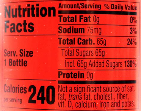 20 Oz Coke Nutrition Label