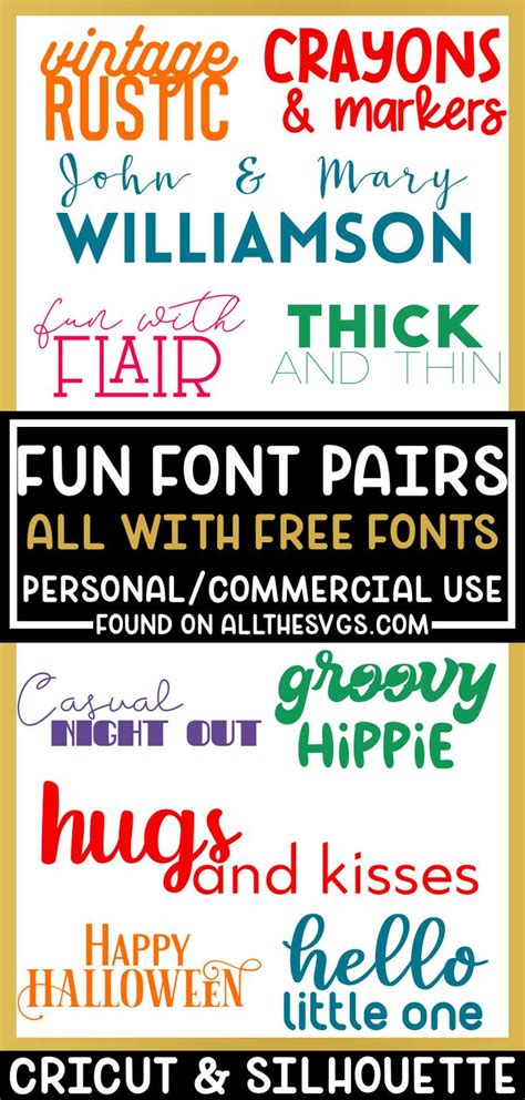Free Fonts That Go Together For Commercial Use Cricut Silhouette