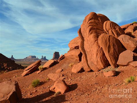 Monument Valley Red Sandstone Boulders Scenic Photograph By Shawn O