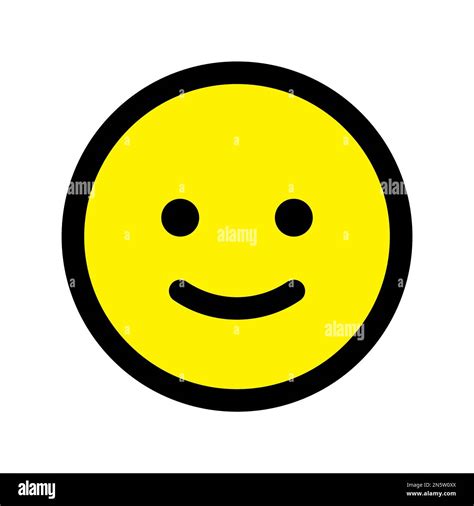 Happy Face Icon Line Isolated On White Background Black Flat Thin Icon