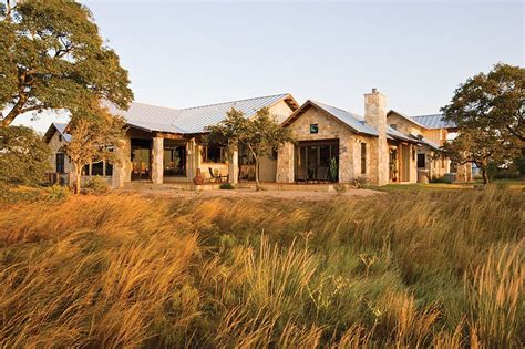 Texas Limestone Ranch House With Recycled Barn Wood Ranch House