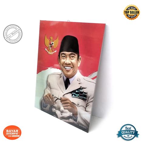 Jual Abani Poster Sukarno Plus Bingkai Papan Gambar Tokoh Nasional Ir