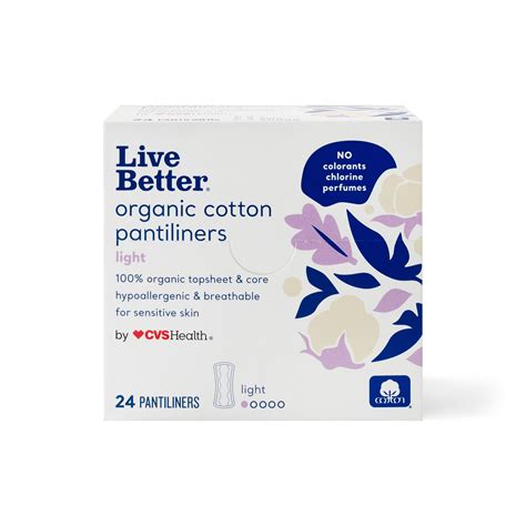 Cvs Live Better Organic Cotton Pantiliners Light Pick Up In Store Today At Cvs