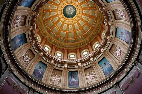 Rotunda Of Michigan State Capitol Lansing Mi When School Children
