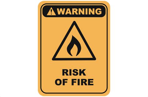 Risk Of Fire W3026 National Safety Signs