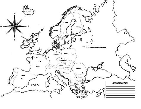 Pinto Dibujos Mapa De Europa Con Nombres Para Colorear