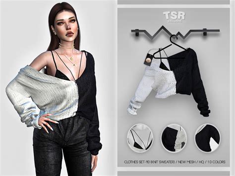 The Sims Resource Clothes Set 110 Knit Sweater Bd417