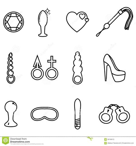 sex fetish icon set stock vector illustration of simple 58168513