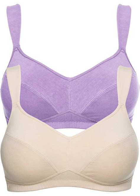 Soutien gorge non rembourré en coton bio sans armatures lilas beige