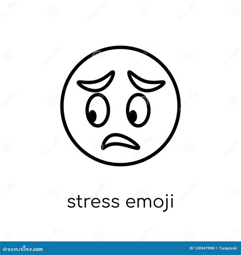 Icono Del Emoji De La Tensión Ilustración Del Vector Ilustración De