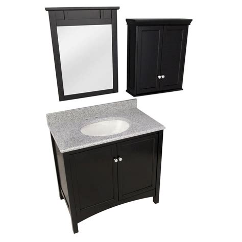 Mtd vanities bathroom mirror with bluetooth speakers at home depot. Foremost Haven 37 in. Vanity in Espresso with Granite ...