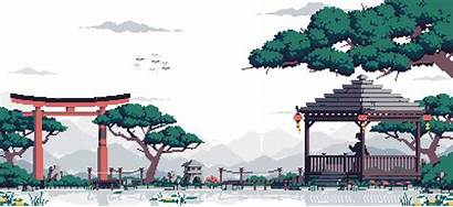Japanese Pixel Garden Animated Pixelart Landscape Animation