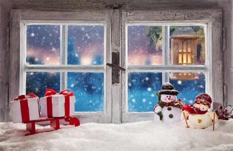 Atmospheric Christmas Window Sill Decoration Stock Photo Image Of