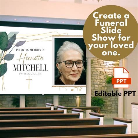 Funeral Slideshow Template Powerpoint Funeral Template Etsy
