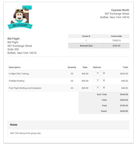 Sample Invoice: Example of An Invoice Created By Bill ...