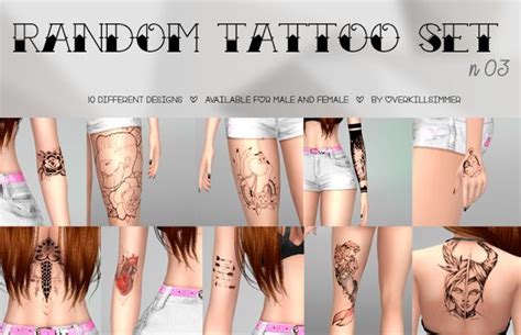 Sims 4 Ccs Das Beste Tattoos Von Overkill Simmer Tattoos