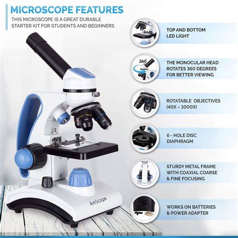 Amscopeawarded 2018 Best Students And Kids Microscope Kit 40x 1000x