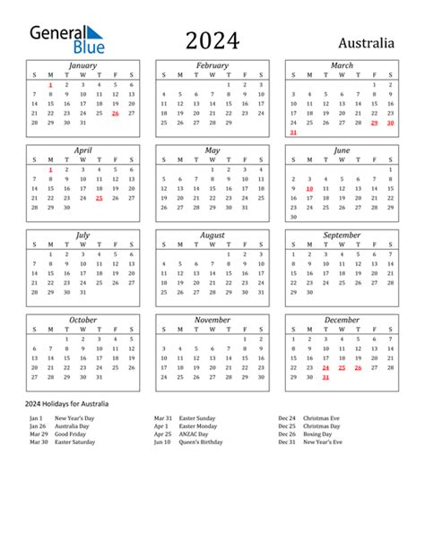 Australia Calendar 2024 Free Printable Pdf Templates Vrogue