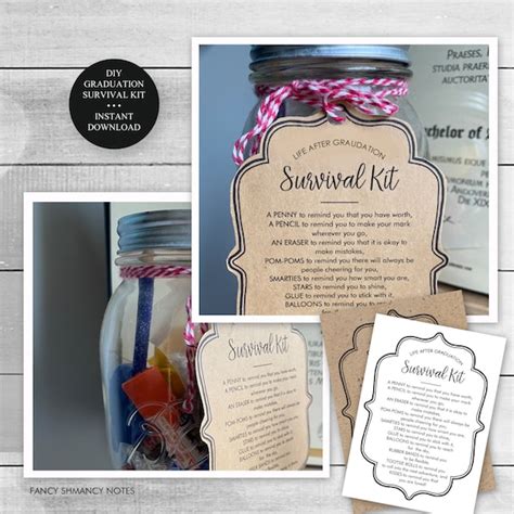 Diy Graduation T Life After Graduation Survival Kit In A Etsy