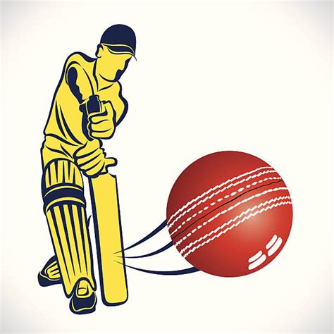 Royalty Free Cartoon Of Cricket Bat And Ball Clip Art Vector Images