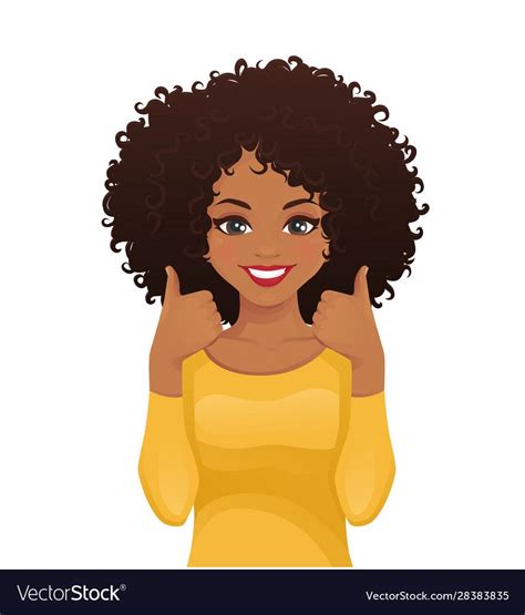 Black Female Giving The Thumbs Up Cartoon Vector Clipart Friendlystock Images And Photos Finder