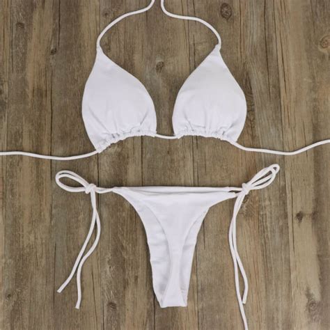 Summer Sexy Solid Mirco Bikini Sets Women Tie Side G String Etsy
