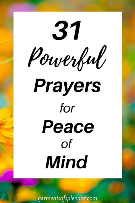 31 Prayers For Peace Of Mind With Free Printable Prayers