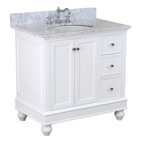 $56.99 with subscribe & save discount. Bella 36-inch Vanity (Carrara/White) | White vanity bathroom, Single bathroom vanity, White ...