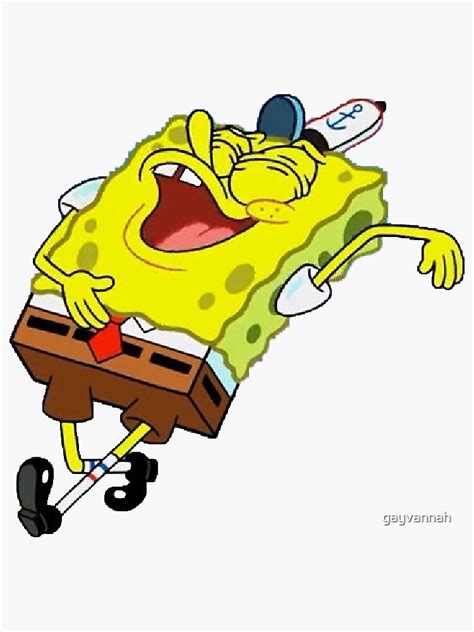 Laughing Spongebob Sticker By Gayvannah Redbubble