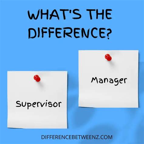 Difference Between Supervisor And Manager Difference Betweenz